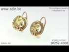 Charming gold French Victorian earrings with little flower motif. (Adin reference: 10252-4308)