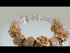 Silver beads wholesale. Gold plated sterling silver beads on bracelet.