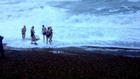 Swimmers Brave Stormy Brighton Beach